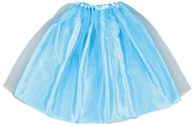 Satin frilly skirt blue01