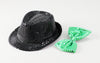Costume set (glitter butterfly neck tie green, glitter hat black)02