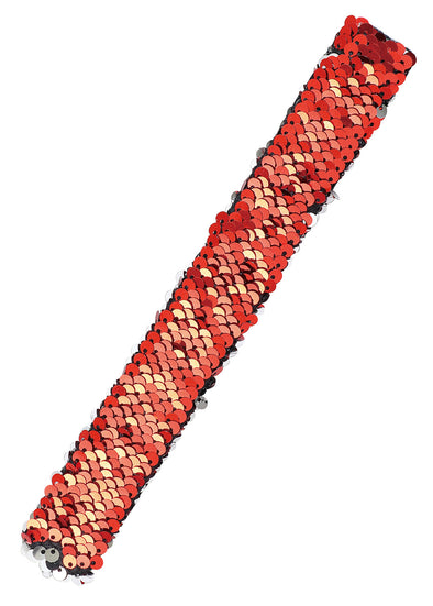 Sequin list band red & silver01
