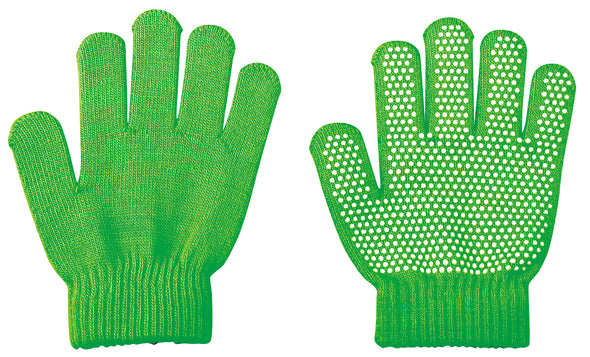 Colored stretchy gloves with anti-slip fluorescent green01