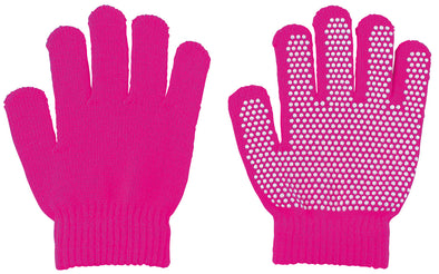 Colored stretchy gloves with anti-slip fluorescent pink01