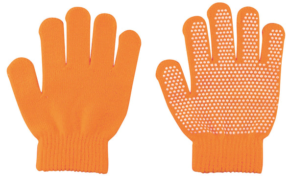 Colored stretchy gloves with anti-slip fluorescent orange01