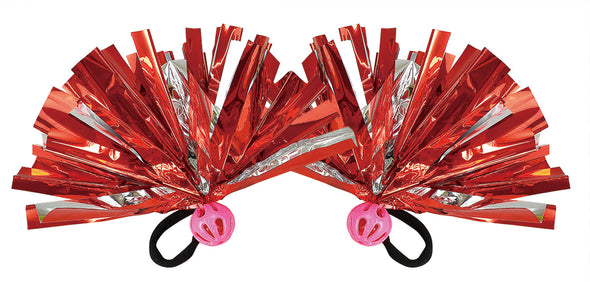 Easy Cheer Pom Pom Red Silver with Bell01