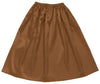 Soft satin jacket/skirt straight brown01