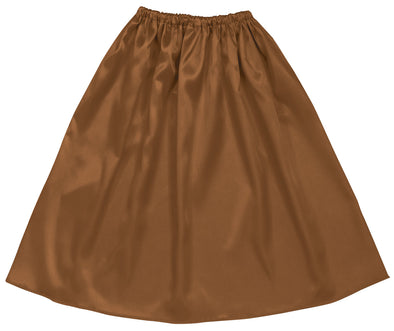 Soft satin jacket/skirt straight brown01