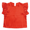 Soft satin fluffy shirt red01