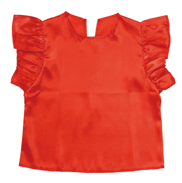 Soft satin fluffy shirt red01