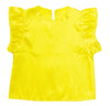 Soft satin fluffy shirt yellow01
