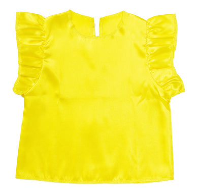 Soft satin fluffy shirt yellow01