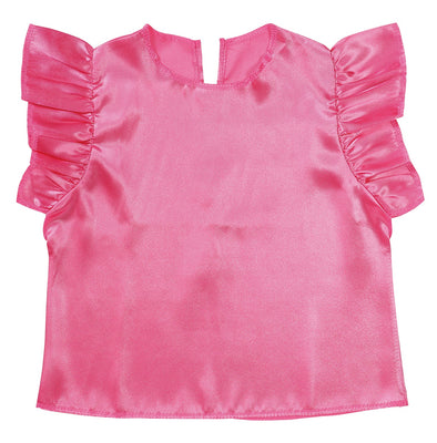 Soft satin fluffy shirt peach01