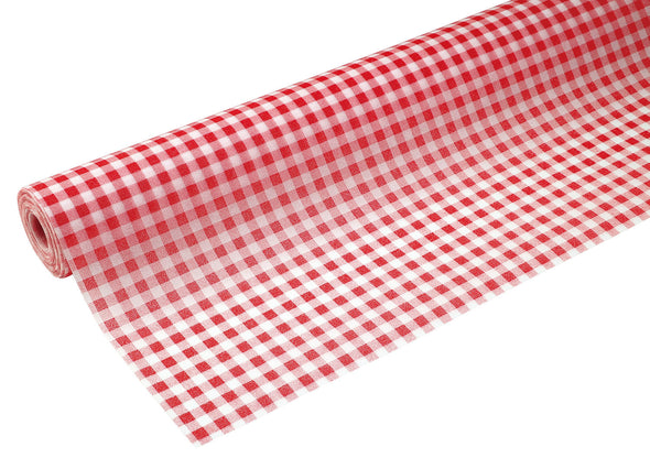 Colored non-woven fabric 10m roll Gingam check red01