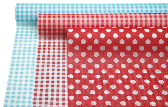 Colored non-woven fabric 10m roll Gingam check red02
