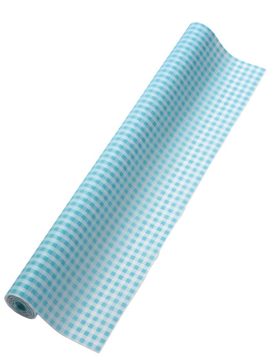 Color non-woven fabric 10m roll Gingam check light blue01