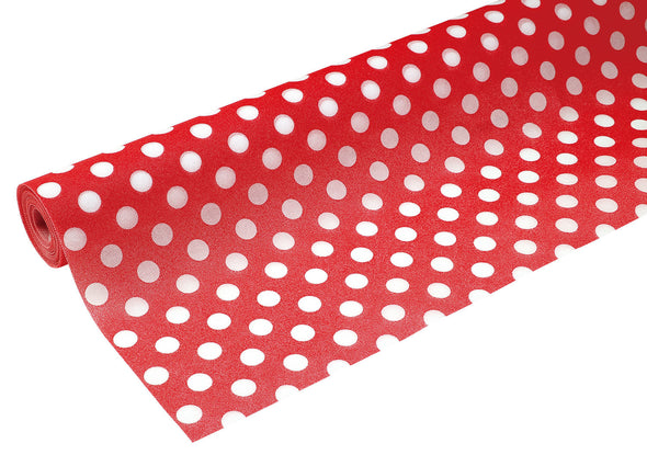 Color non-woven fabric 10m roll polka dot red01