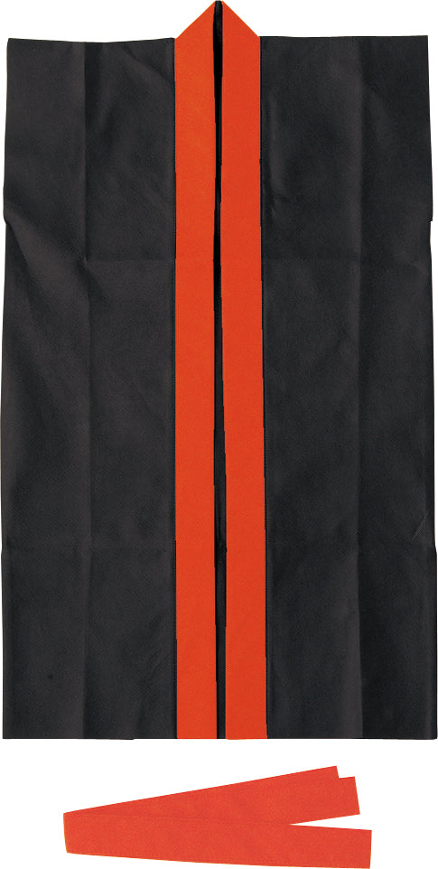 Long happy non-woven fabric black (red collar) S (with headband)