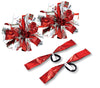 Hand-free pompon with name tag, red silver01