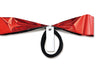 Hand-free pompon with name tag, red silver01