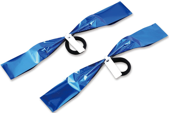 Hand-free pompon name tag with blue silver bar01