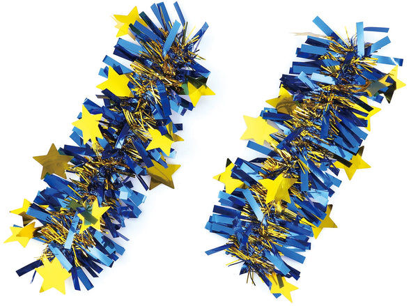 Glitter patch wristband blue/gold 2 piece set01