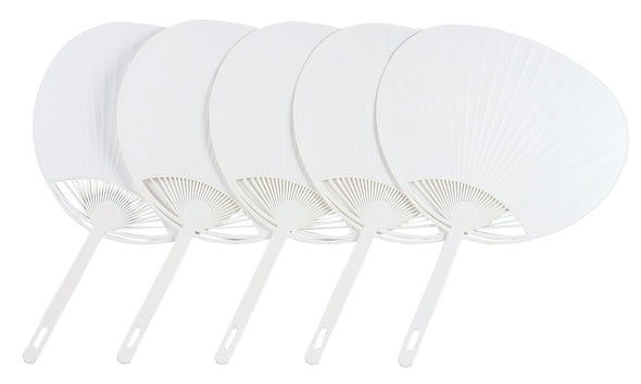 Set of 5 Pori flat pattern fans with white lining01