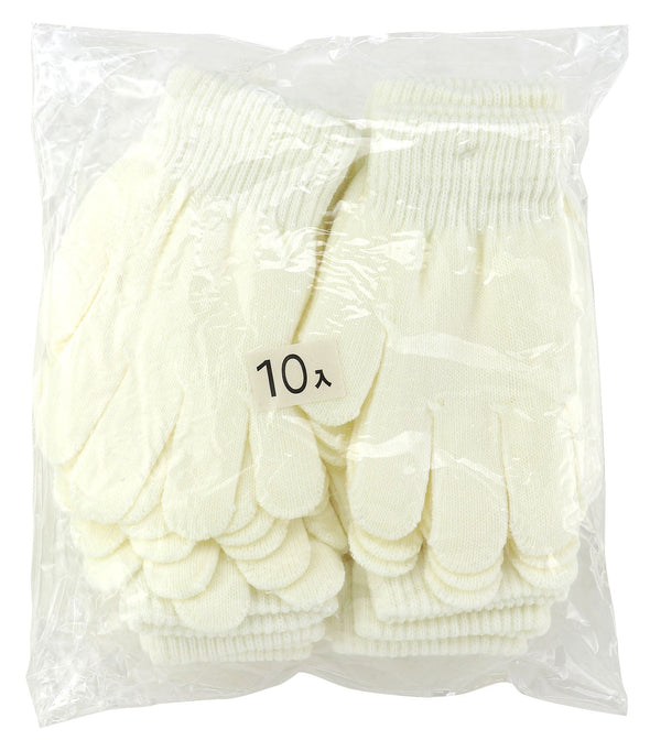 Colored Nobinobi Gloves White 10 Pairs Set01