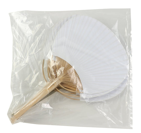 Fan white (bamboo) set of 501