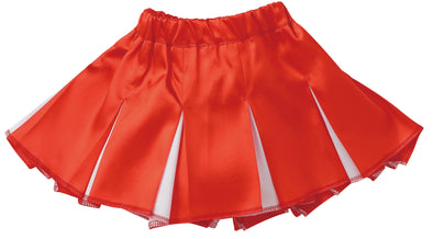 Soft satin pleated skirt red x white01