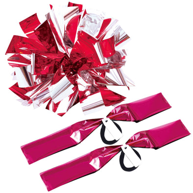 Hand-free pompon with name tag pink silver01