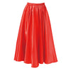 Soft satin long skirt red L01