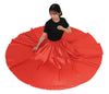 Soft satin long skirt red L05