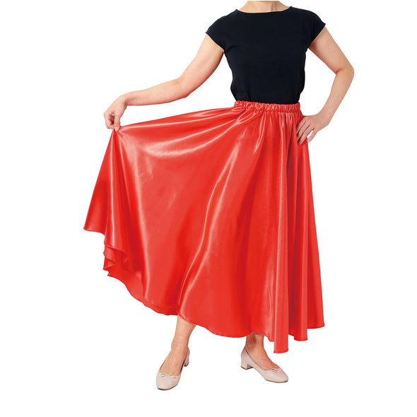 Soft satin long skirt yellow L01