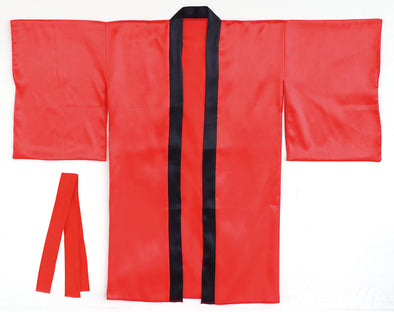 Soft satin long happy sleeves red M (with headband)01
