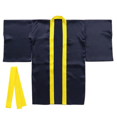 Soft satin long happy sleeves black (yellow collar) S (with headband)01
