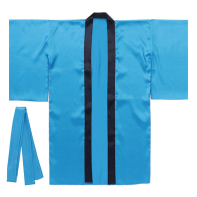 Soft satin long happy sleeves blue L (with headband)01