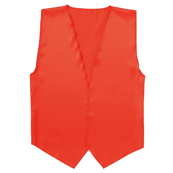 Soft satin vest V neck type red L01
