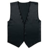 Soft satin vest V neck type black L01