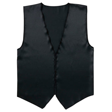 Soft satin vest V neck type black L01