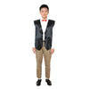 Soft satin vest V neck type black L03