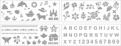Set of 4 stencil patterns01