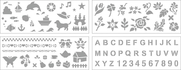 Set of 4 stencil patterns01