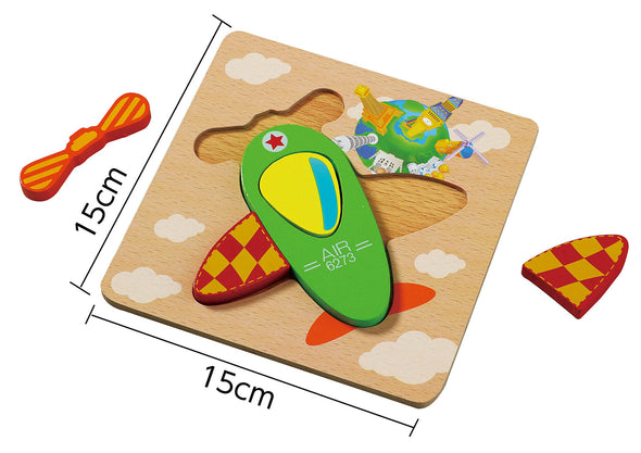 Wooden puzzle plane01