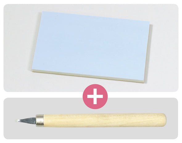 Keshigom stamp Hagaki size with stamp knife01