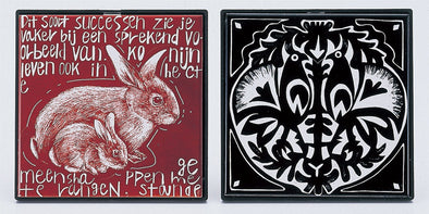 Ceramic art scratch tile large black01