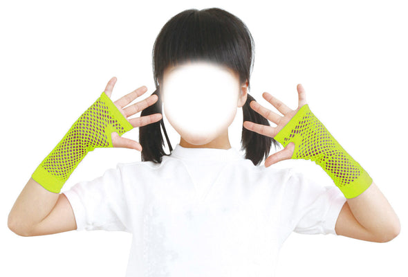 Color mesh glove fluorescent yellow02
