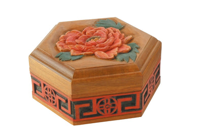 wooden carved hexagonal box01