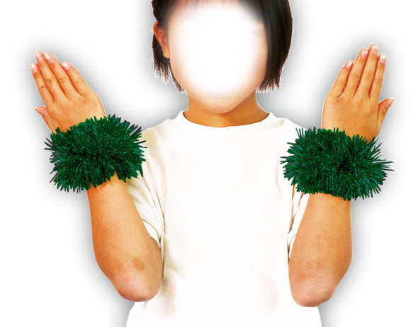 Set of 2 glitter wristbands green01