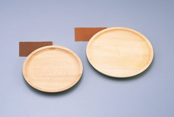 Wood carving round tray small φ21001