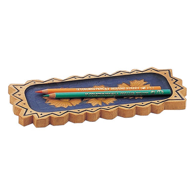 Wooden carved pen plate (Katsura) B processed01