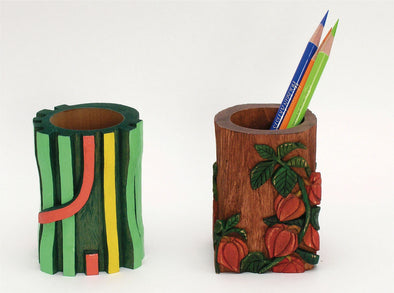 Wood carving brush holder01