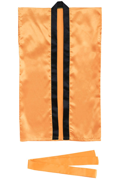 Satin Long Happi Orange S (with hachimaki)01